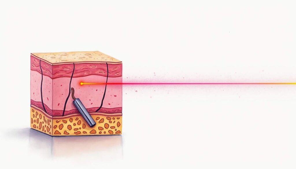 grafico depilacion laser estructura piel proceso