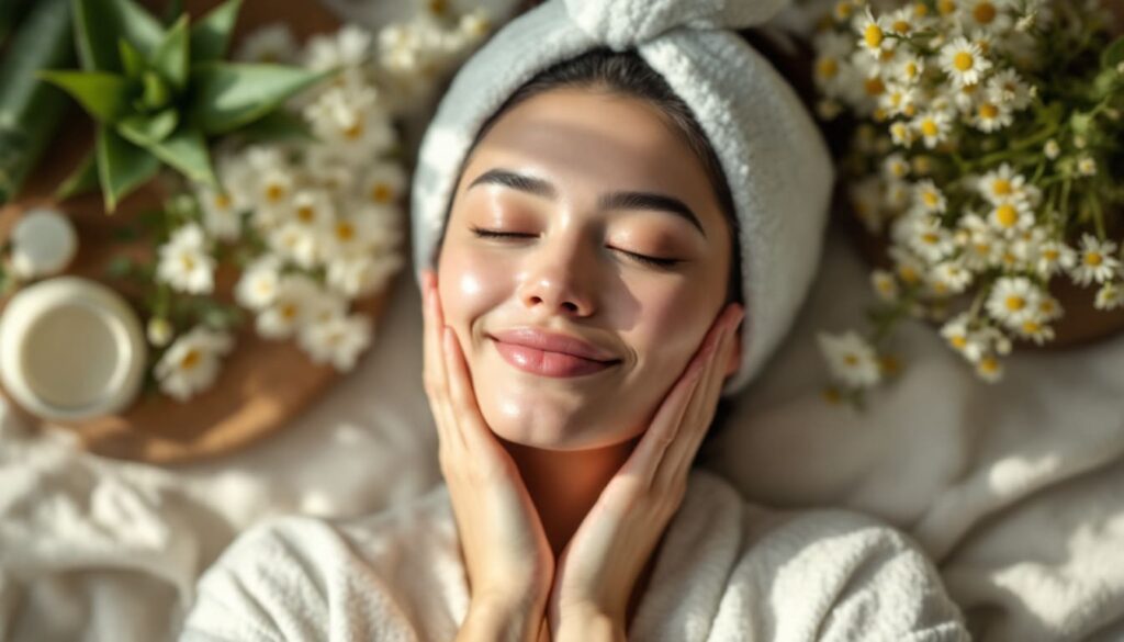 mujer relajada disfrutando de tratamiento de bienestar en spa con toalla en cabeza