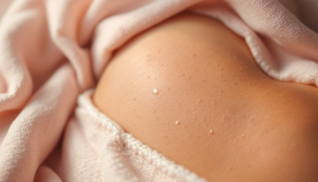 gotas de sudor en piel