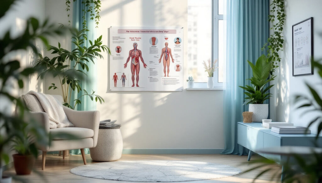 infografía en una habitación